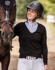 Willow Equestrian V Neck Sweater Black