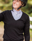 Willow Equestrian V Neck Sweater Black