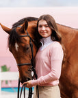 Willow Equestrian V Neck Sweater Pink