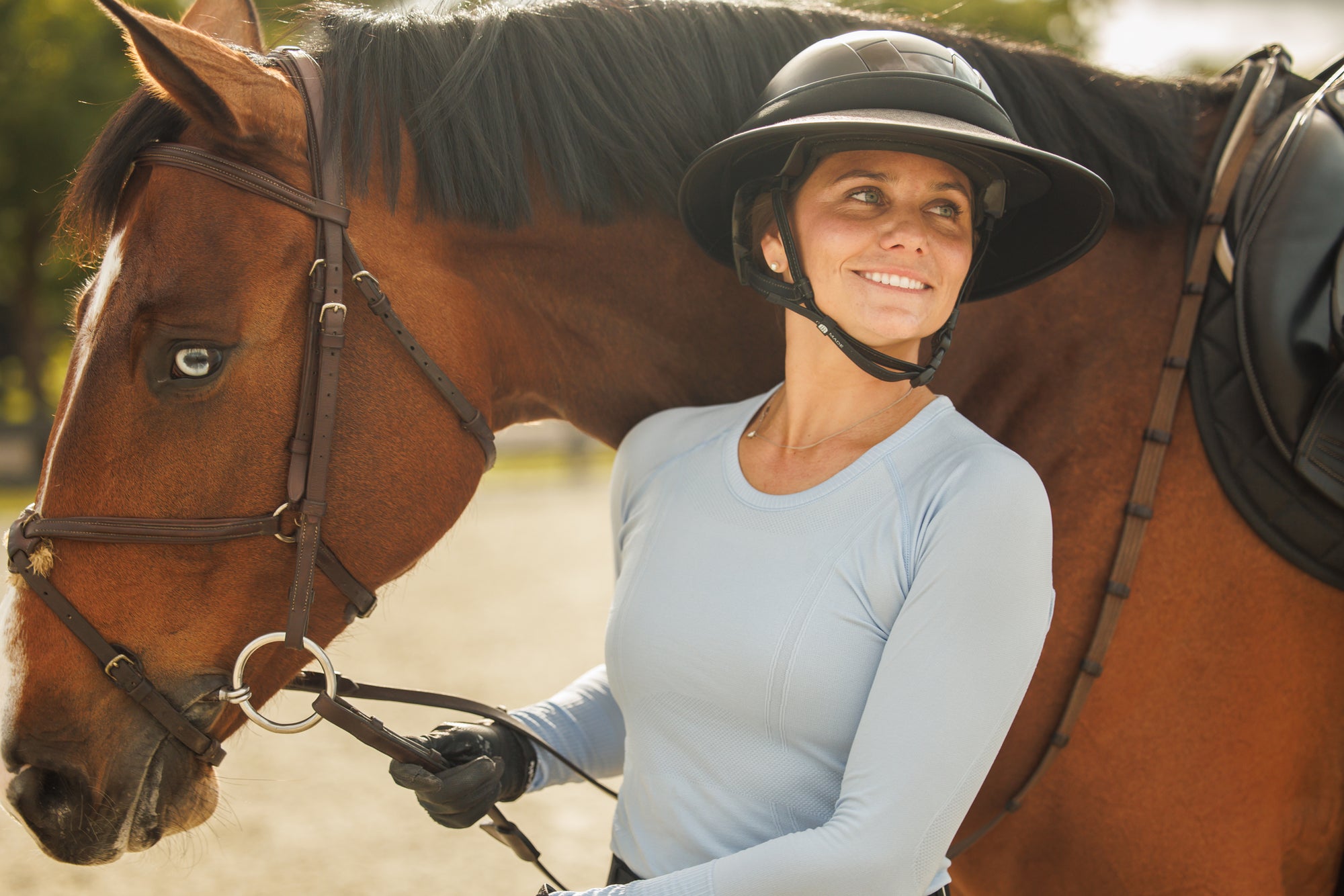 Willow Equestrian Seamless Long Sleeve Shirt Baby Blue