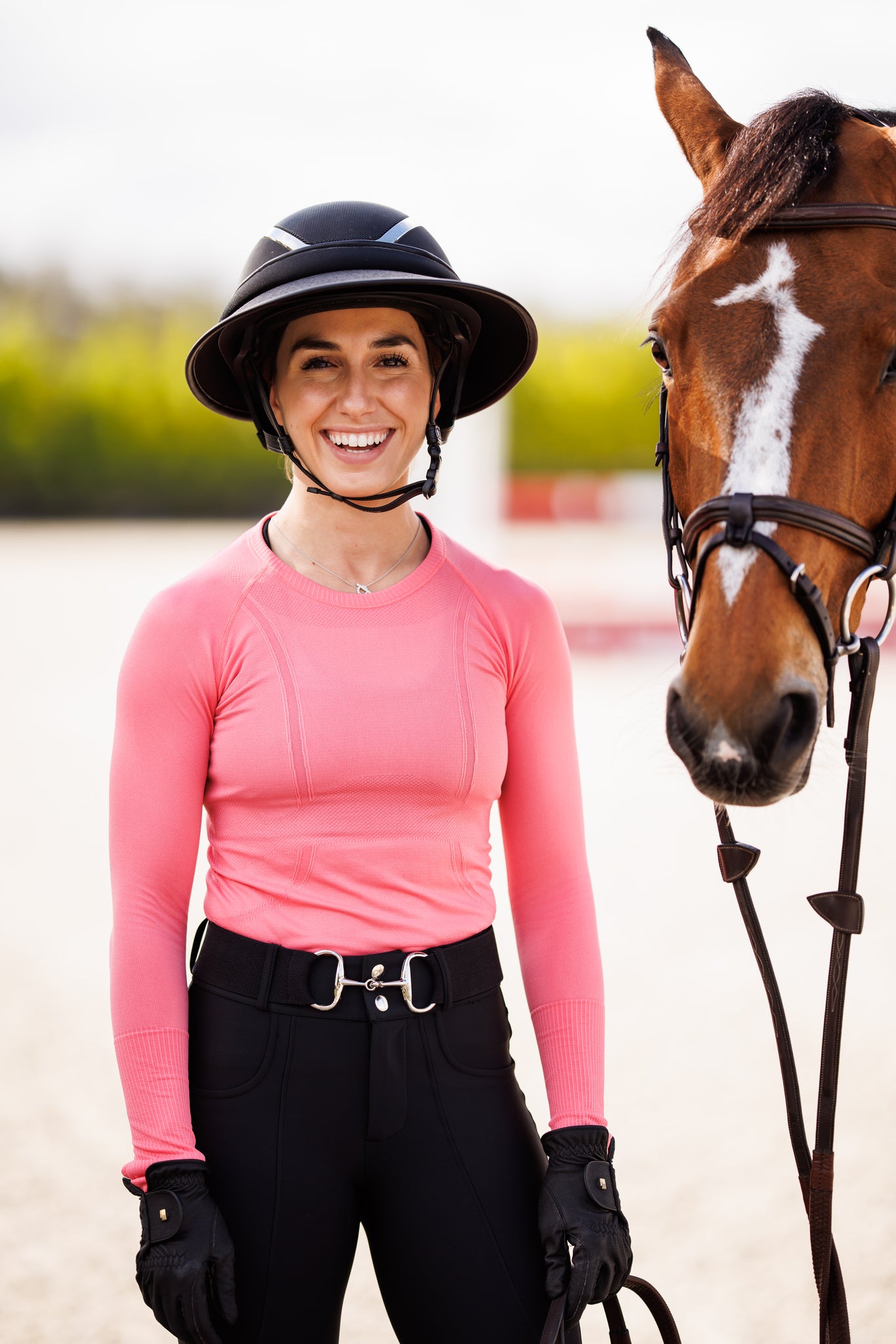 Willow Equestrian Seamless Long Sleeve Shirt Hot Pink